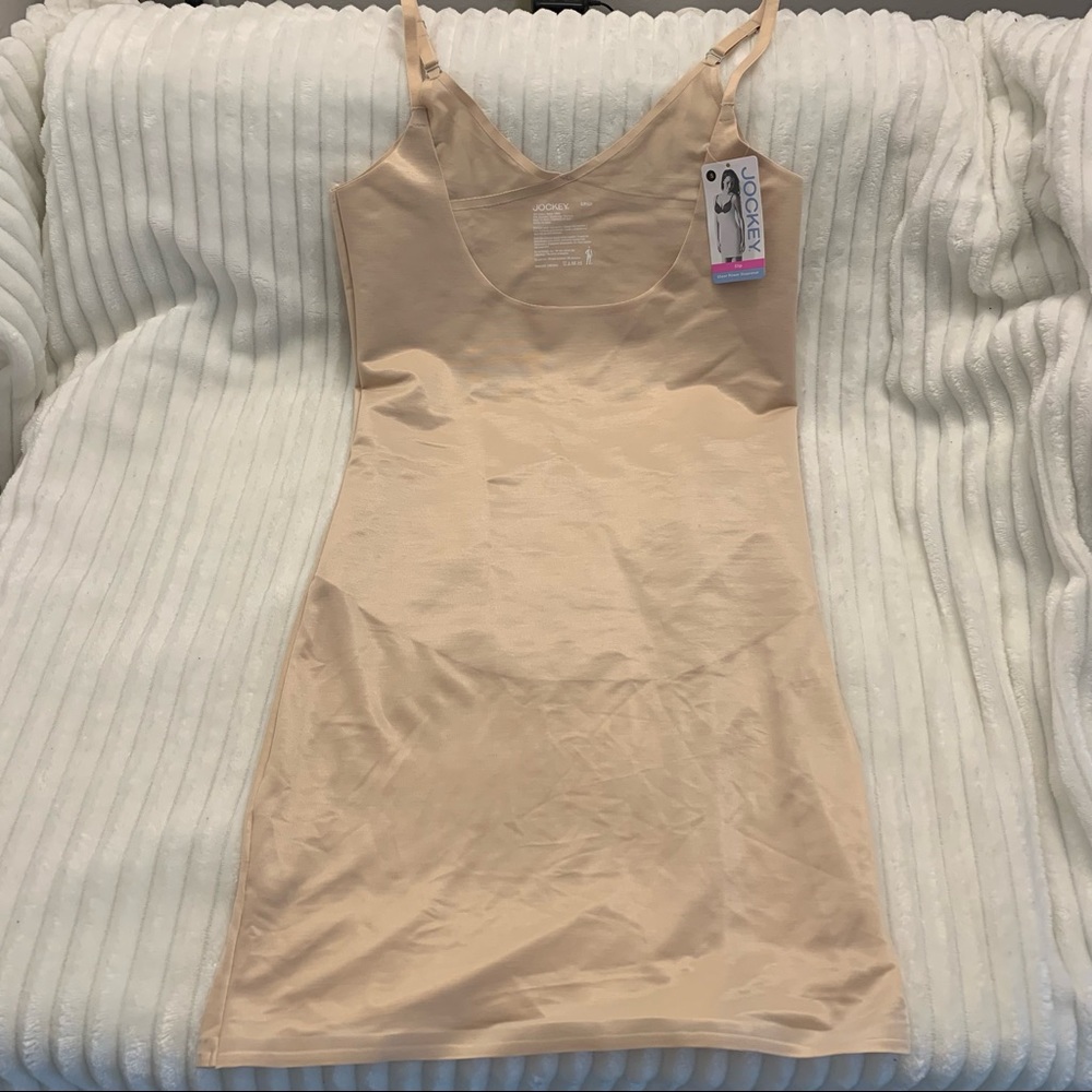 Women’s S JOCKEY Sheer Power Shapewear Slip Nude Smooth Finish Under Clothes NWT